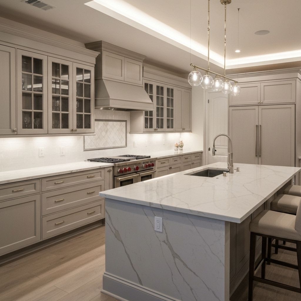 Luxury kitchen renovation with marble countertops in Bellevue WA